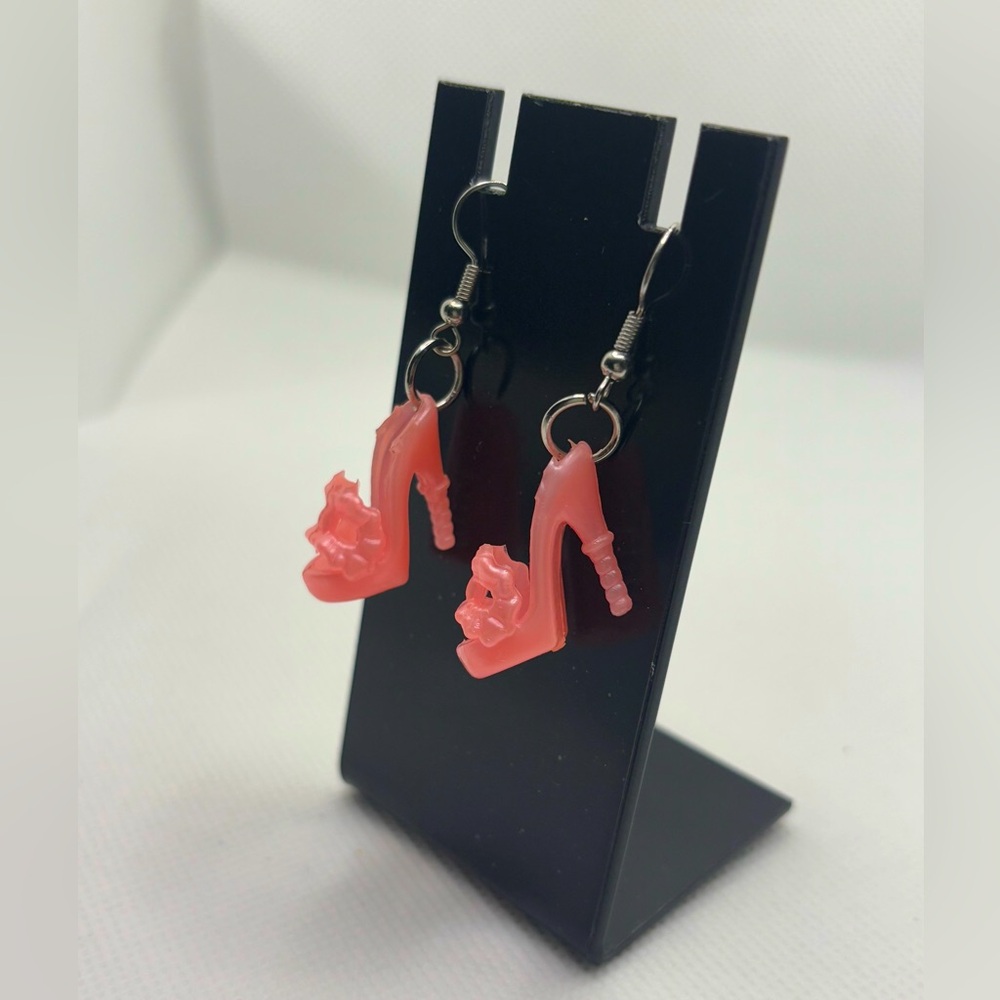 Handmade Barbiecore/Barbie pink high heel earrings